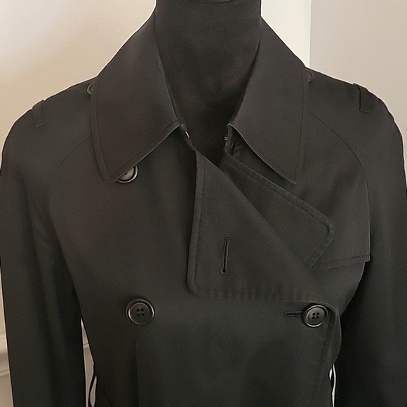 BURBERRYS VINTAGE  Black Trench Coat Womens - Picture 5 of 12